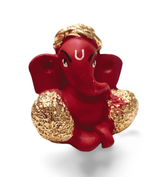 Small Golden Plating Ganesha Murti